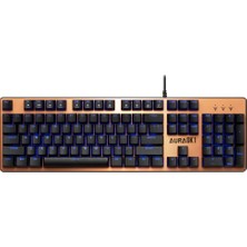 Gamdıas Aura Gk1, USB Kablolu, Ingilizce,  Çok Renkli Arka Aydınlatma, Red Mekanik Switch, Bronz Edition, Gaming Klavye