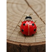 Punky Store Uğur Böceği Broş – Sevgililer Günü Kart Tasarımlı, Hediye- Taşlı Figürlü Kadın Broş