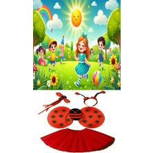 Uğur Böceği Kanat Seti Kanadı Tacı ve Asası Etek Seti Gösteri Kanat