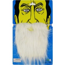 Çocuk Boy Kırçıllı Takma Sakal Yaşlı Sakalı Beyaz Renk 14X17 cm