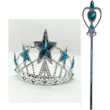 Karlar Ülkesi Elsa Tacı Yıldız ve Asası 2 Parça