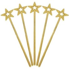 Altın Renk Yıldız Peri Asası Peri Değneği 34 cm 1 Adet (Lisinya)