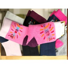 Glenz İç Giyim 4 Çift Kız Çocuk Havlu Çorap Kalın Kışlık Çorap