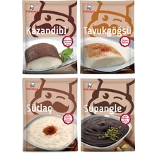 Pakmaya 4'lü Tatlı Seti (Kazandibi, Sütlaç, Supangle, Tavukgöğsü)