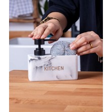 Janset Sıvı Sabunluk Mutfak Sıvı Bulaşık Deterjanlık Sünger Bölmeli