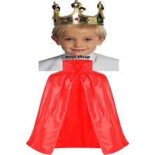 Kral Tacı Kral Asa ve Altın Renk Çocuk Uyumlu Seti