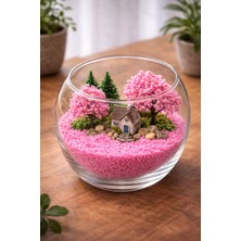  pembe kum  teraryum sukulent diorama minyatür sahne dekoru