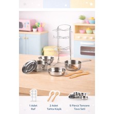 Yıldırım Oyuncak 8 Parça Raflı Tencere Tava Oyuncak Evcilik Seti