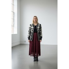 Molly Nelly Kadın Astarlı Güpürlü Lastikli Uzun Etek