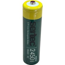 Magicool Sertec 18650 3.7V 2450 Mah 1c Li-Ion Şarjlı Pil Başlı