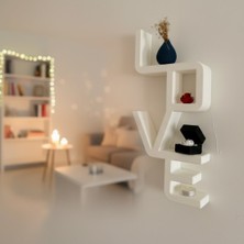 Olafigo Dekoratif Love Duvar Rafı - Sevgililer Günü Özel Tasarım Harfli Raf Seti