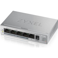 Zyxel GS1005HP, 5 Port, Gigabit, Poe 60W, Yönetilemez, Masaüstü Switch