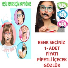 Pipetli Parti Gözlüğü - Çocuk ve Yetişkin Bıyıklı Pipet Gözlük Renk Seçiniz