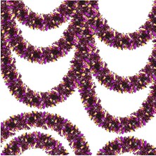 Mor Turuncu Renk 4 cm Genişlik Garland Çift Renk Sim Süs 180 cm