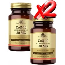 Solgar Coenzyme (Koenzim) Q-10 30MG 30 Kapsül Takviye Edici Gıda 2 Adet