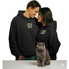 Muhtar Store Sevgililer Günü Isme Özel Scottish Fold Kedi Figürlü Çift Hoodie Kombini