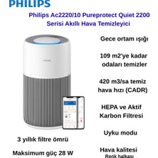 Philips Pureprotect Quiet 2200 Serisi  Hava Temizleyici + Hassas Mutfakterazisi Hediye