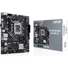 Asus Prıme H610MD Ddr5 5200MHZ(OC) 1xvga 1xhdmı 1xm.2 USB 3.2 Matx 1700P (12. / 13. ve 14. Nesi̇l Işlemci̇ Uyumlu)