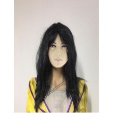 Siyah Uzun Parti Peruk Sentetik