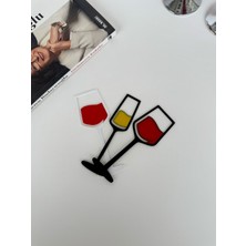 Todekora Şarap Kadehi Tasarımlı Kitap Ayracı Seti 3'lü Çok Renkli 12-14 cm