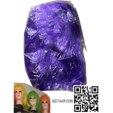 Açık Mor Renk Kısa Peruk Saç -Parti Peruk