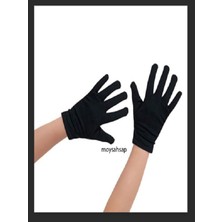 23 Nisan Siyah Renk Çocuk Boy Likralı Pandomim Eldiveni