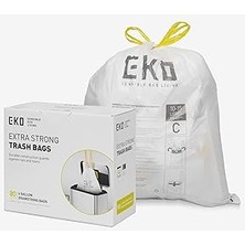 SHC4200 Eko Kolay Dağıtım Rulosu 80 Adet Ekstra Güçlü Ipli Küçük Torbası, 4 Galon Torbası (10-15L)