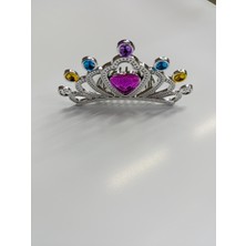 Gümüş Renk Taraklı Model Prenses Kraliçe Tacı ve Yıldız Prenses  Asası