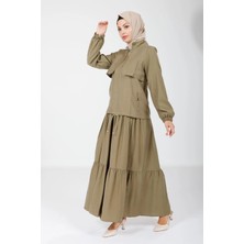 Beyza Kolu Lastikli Fermuarlı Elbise Ceket 9102