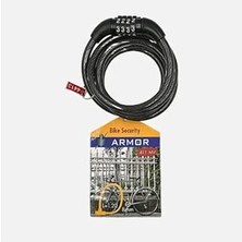 SHC4200 Armor Şifreli 120 cm x 8 mm Kablo - Sabit 3 Basamaklı - Siyah Bisiklet Kilit