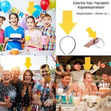 Magicool Kişiselleştirilebilir Ok Taç – Üzerine Yazı Yazılabilen Parti Tacı Sarı Renk