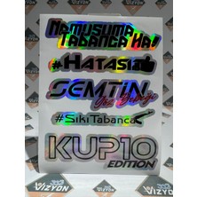 Hologram Kart Araba Arka Cam Yazıları 1 Adet Hologramlı Yeni Model