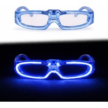 Mavi LED Işıklı Parti Gözlüğü 3 Modlu – Glow & Gece Eğlence Gözlüğü