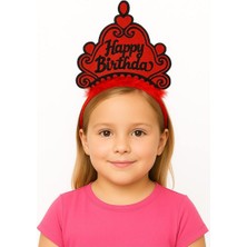 Kırmızı Happy Birthday Prenses Tacı – Doğum Günü Taç Aksesuarı