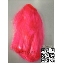 Pembe Renk Kısa Peruk Saç -Parti Peruk