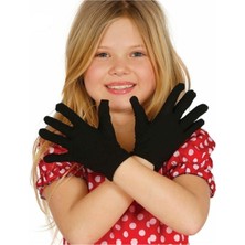 Siyah Renk Çocuk Boy Likralı Pandomim Eldiveni
