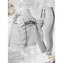 Bellanova Baskılı Fermuarli Swetshırt Eşofman Altı 2 Li Takım Alt Üst Takımı