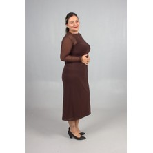 Truva Xxl Büyük Beden 2’li Askılı Candy Kumaş Üzeri Tül Elbise