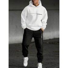 Bellanova Erkek Günlük Mektup Baskılı Kapüşonlu ve Eşofman Altı Takımı