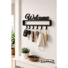 Spello Welcome Yazılı Anahtarlık Askısı| Duvar Tipi Şık Anahtar Düzenleyici