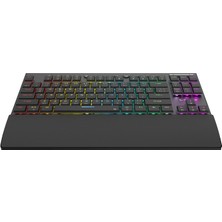 BAYÇAĞRI Rampage Beru Siyah 2.4g + Bt Wireless Red Swıtch Mekanik Gaming Oyuncu Klavye Slim Low Profile Rgb T