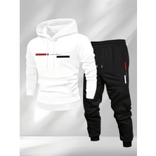 Bellanova Erkek Kapüşonlu Paris Baskılı  Eşofman Altı Takımı %100 Pamuklu Rahat Tasarım Günlük Kullanım İçin