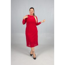 Truva Xxl Büyük Beden 2’li Askılı Candy Kumaş Üzeri Tül Elbise