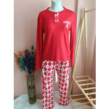 Woohoo Thermal Kareli Desenkli Yumuşacık Kadın Pijama Takımı