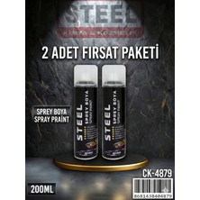 Steel Sprey Boya Siyah 200 ml 2 Li