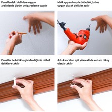 Makta ® Perde Paravan | Lazer Kesim Ahşap Sarkıt Seperatör, 4'lü Panel Levha Seti