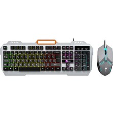 BAYÇAĞRI Lecoo CM107 USB Kablolu Rainbow Aydınlatmalı Türkçe Q Oyuncu Klavye & Mouse Seti Siyah