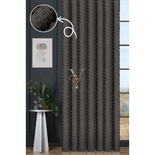 Yunilla Linda Fon Perde V-6016-S Koyu Gri Simli