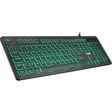 BAYÇAĞRI Altec Lansing ALGK8264 Siyah USB 3 Renk Zemin Aydınlatmalı Q Multimedya Fonksiyonlu Gaming Klavye