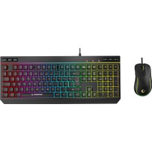 BAYÇAĞRI Rampage KM-R57 Seraphic Siyah Rgb Aydınlatmalı Q Oyuncu Multmedia Klavye ve 12800 Dpı Mouse Gaming S
